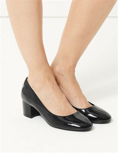 burberry black court shoes with gold heel|Wide Fit Black Gold Leather Mary Jane Heels – .